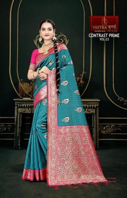 Vastra bunai Contrast meena vol 23 Saree Wholesale Catalog