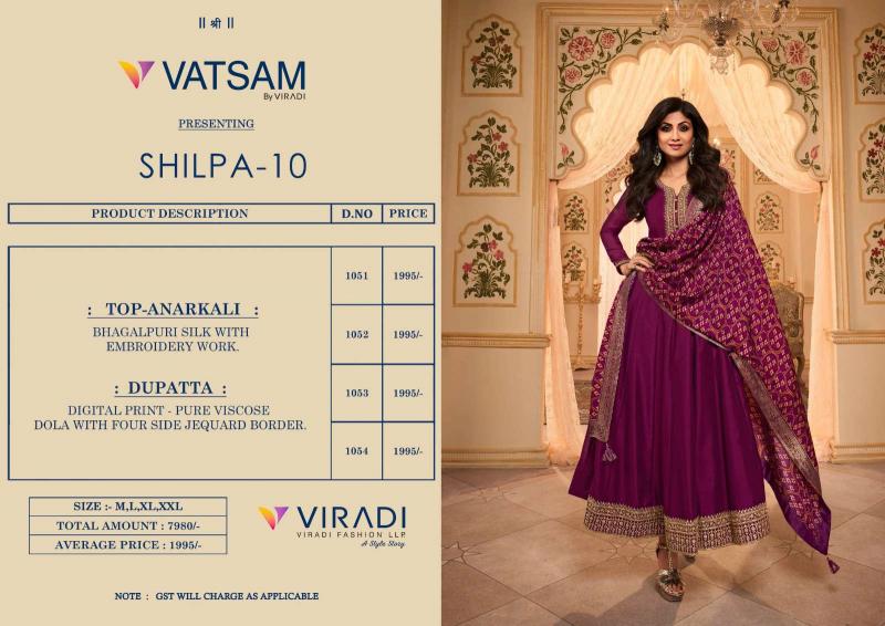 Vatsam Shilpa Vol 10 Embroidered Kurtis India Wholesale Catalog