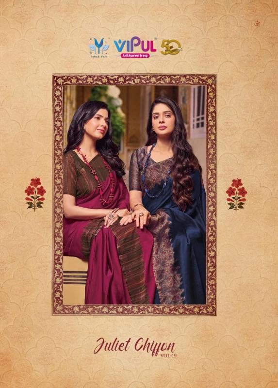 Vipul Juliet chiffon vol 19 Surat Saree Wholesale Catalog