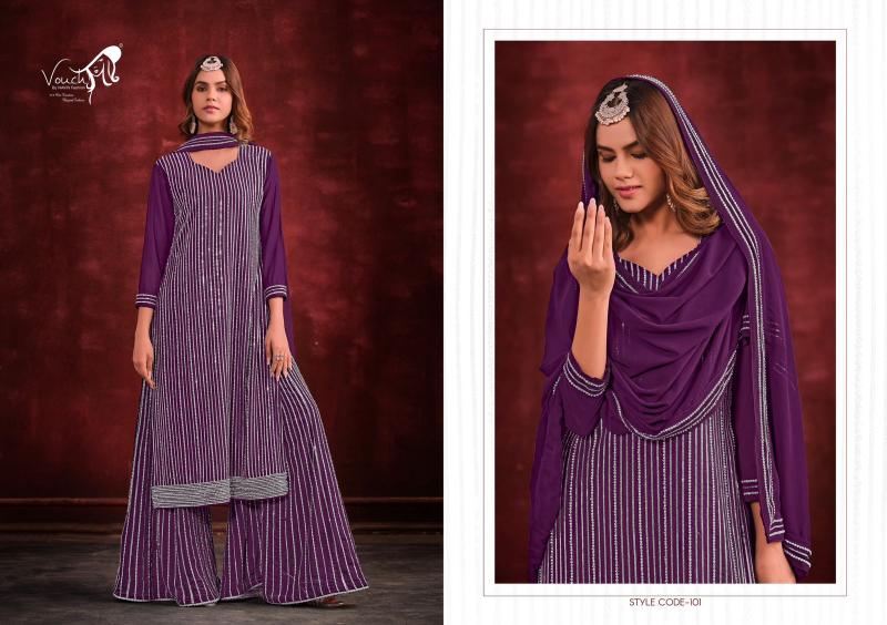 Vouch Jarkan Vol 1 Georgette Salwar Kameez Wholesale Catalog