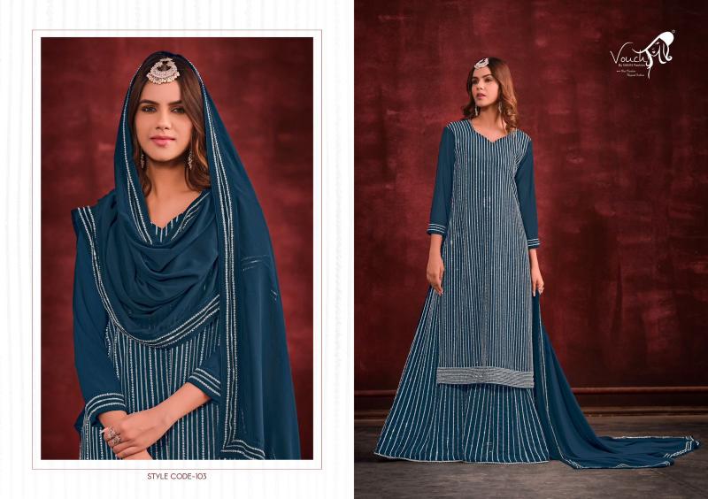Vouch Jarkan Vol 1 Georgette Salwar Kameez Wholesale Catalog