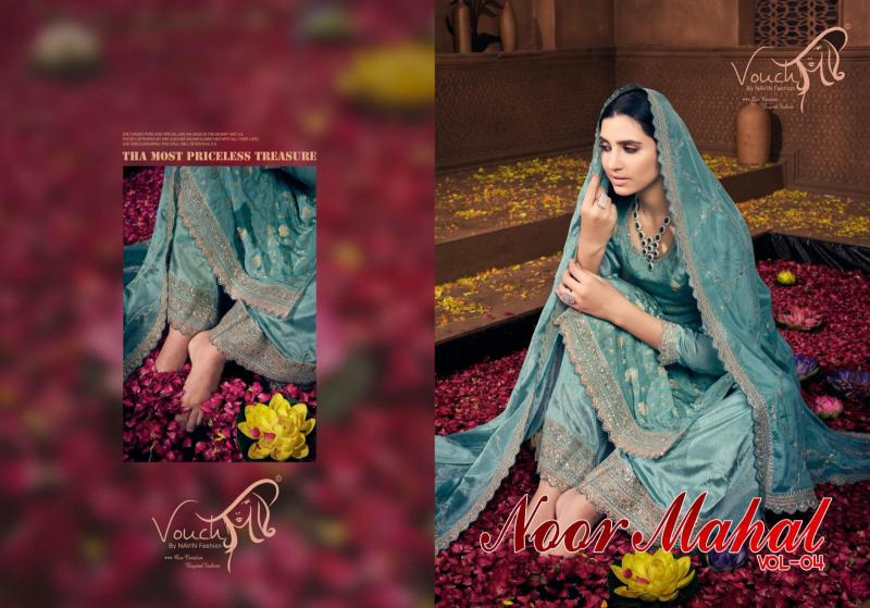 Vouch Noor Mahal Vol-4 Embroidered Dress Material Wholesale Catalog