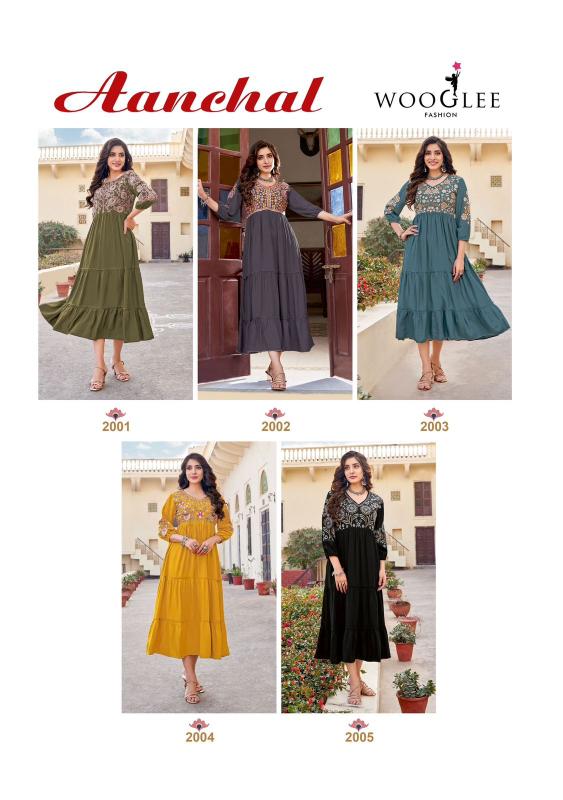 Wooglee Anchal Heavy Rayon Kurti Wholesale Catalog