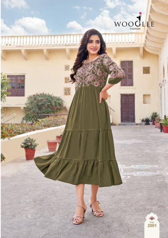 Wooglee Anchal Heavy Rayon Kurti Wholesale Catalog