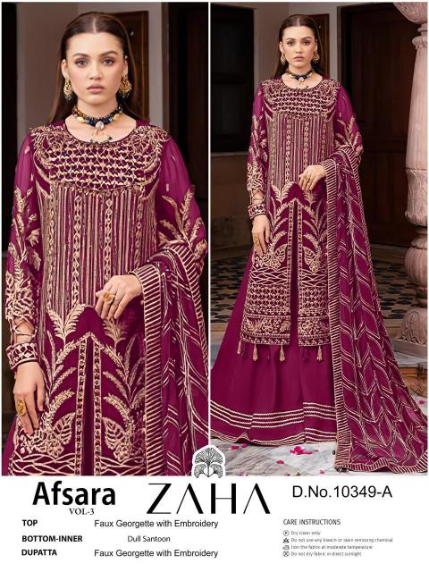 Zaha Afsara Vol 3 Georgette Salwar Kameez Wholesale Catalog