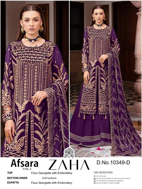 Zaha Afsara Vol 3 Georgette Salwar Kameez Wholesale Catalog