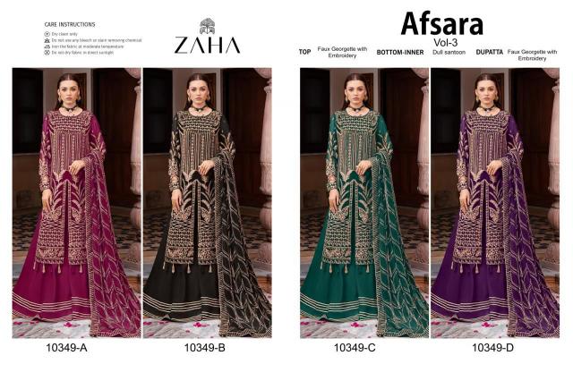 Zaha Afsara Vol 3 Georgette Salwar Kameez Wholesale Catalog