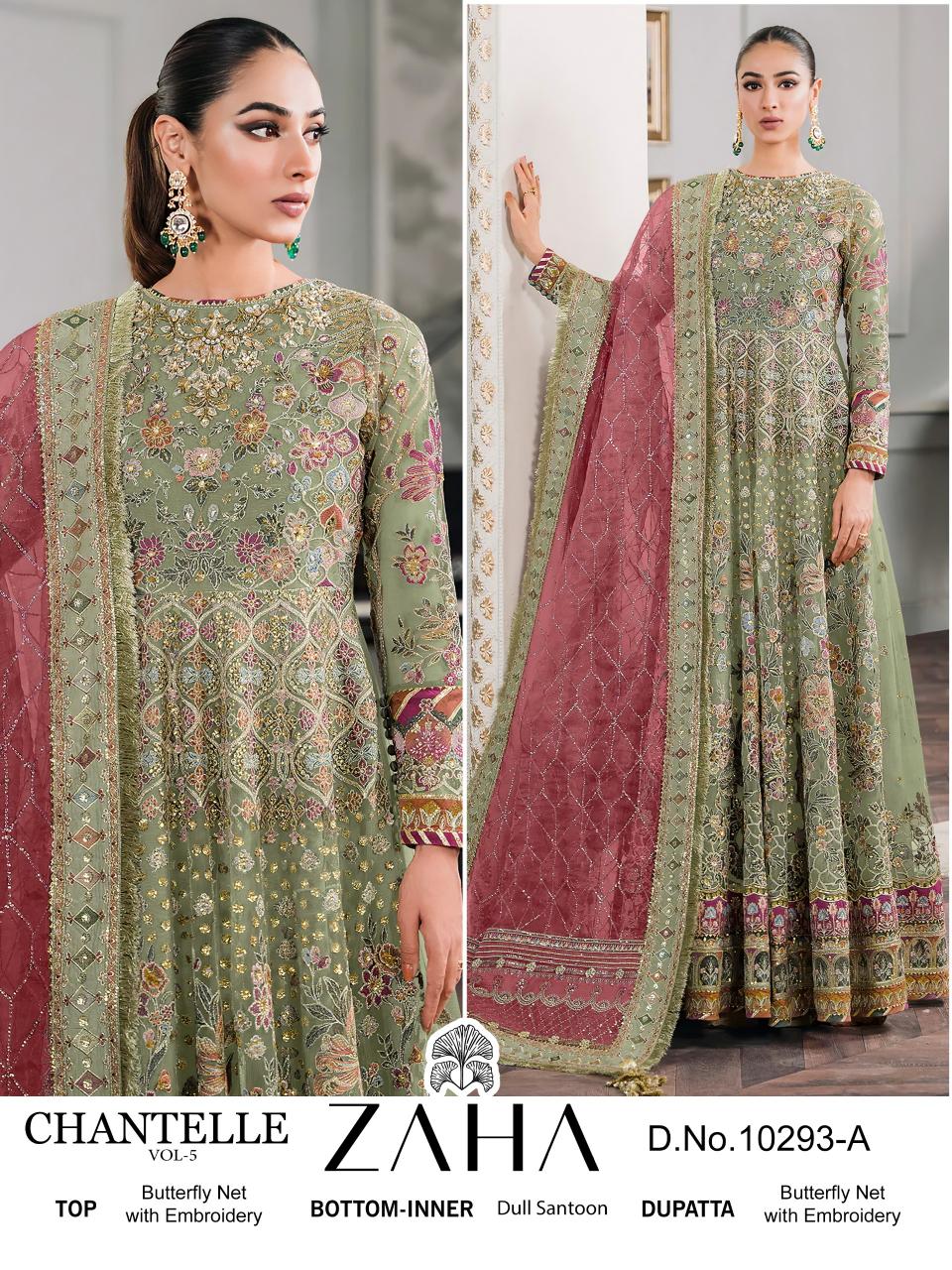 ZAHA CHANTELLE Vol 5 D - 10293 A-B Salwar Kameez Wholesale Catalog