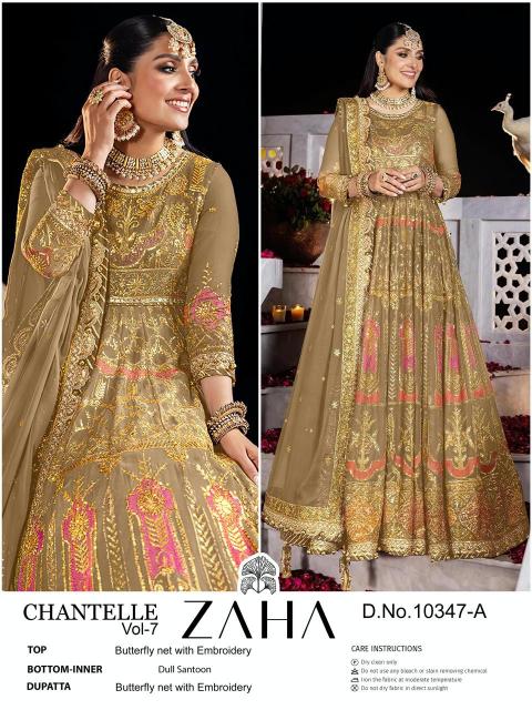Zaha Chantelle Vol 7 A And B Pakistani Suits Wholesale Catalog