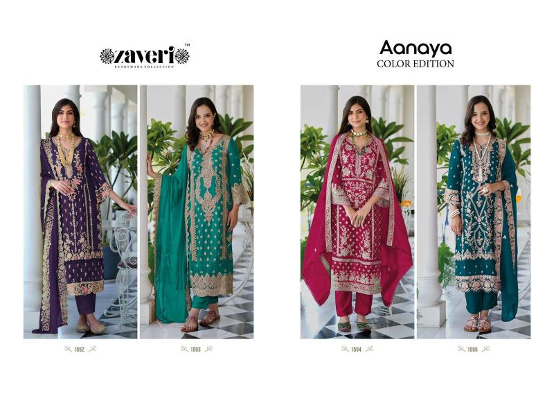 Zaveri Aanaya Color Edition Designer Ready Made Salwar Kameez Wholesale Catalog