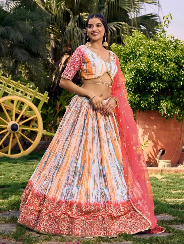 Zeel Lavanya Chinon Designer Silk Lehenga Wholesale Catalog
