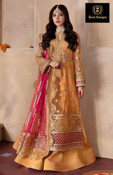 Ziaaz Designs 428 A Semi Stitched Pakistani Suit Wholesale Catalog