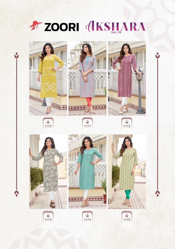 ZOORI Akshara Vol 29 Rayon Print Kurti Wholesale Catalog