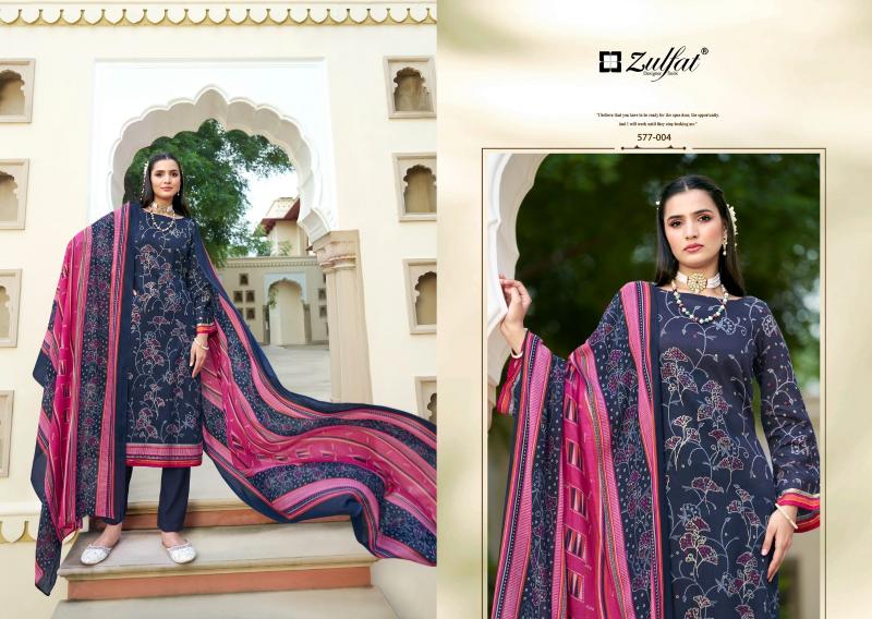 Zulfat Razia Cotton Printed Dress Material Wholesale catalog