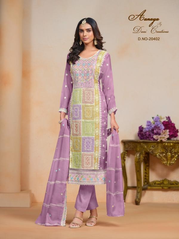 Aanaya Vol 204 Organza Salwar Kameez Wholesale Catalog