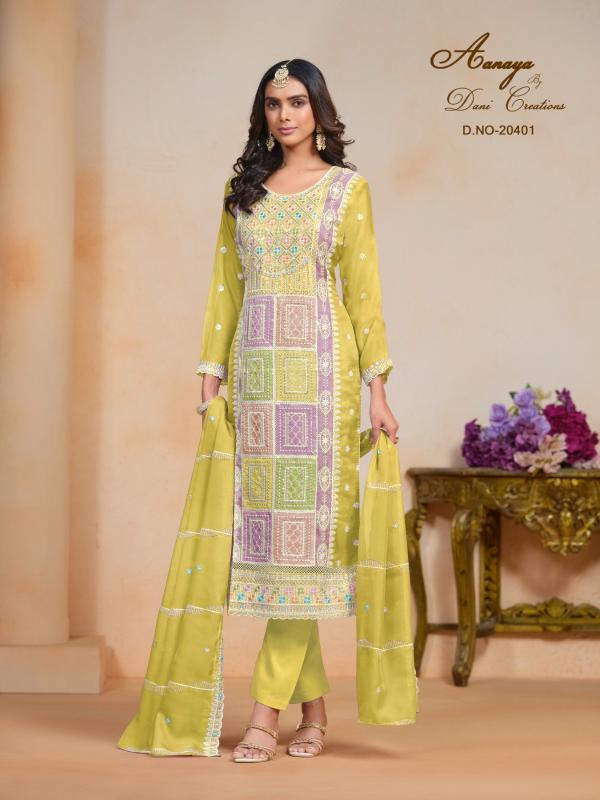 Aanaya Vol 204 Organza Salwar Kameez Wholesale Catalog