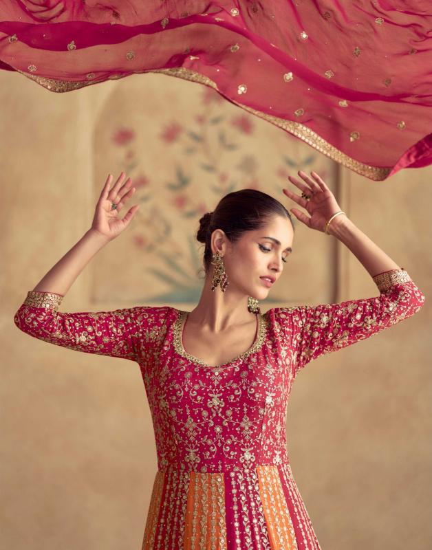 Aashirwad Maharani Georgette Gown Front Open Kurtis Online Shopping India