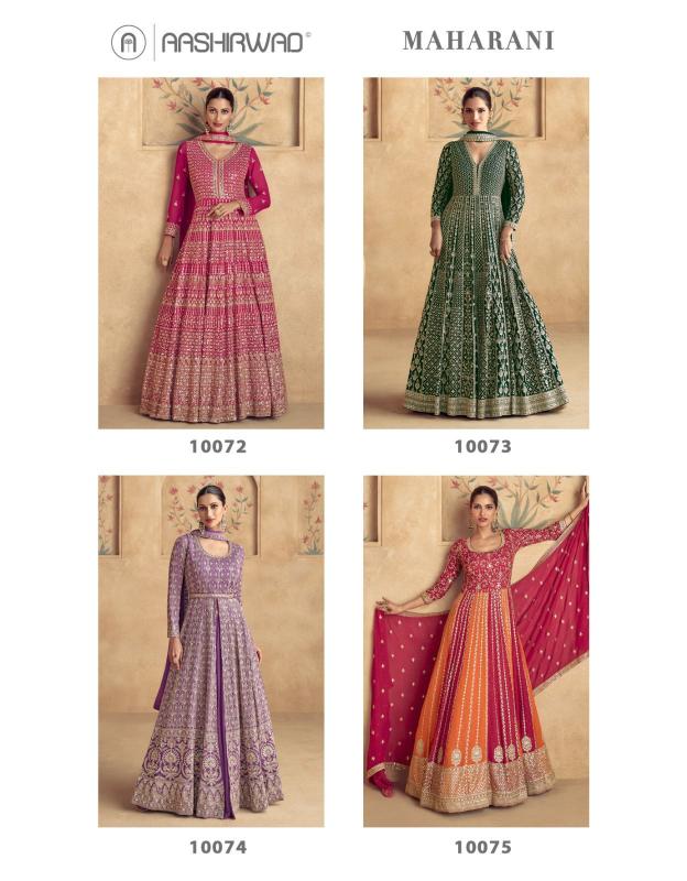 Aashirwad Maharani Georgette Gown Front Open Kurtis Online Shopping India