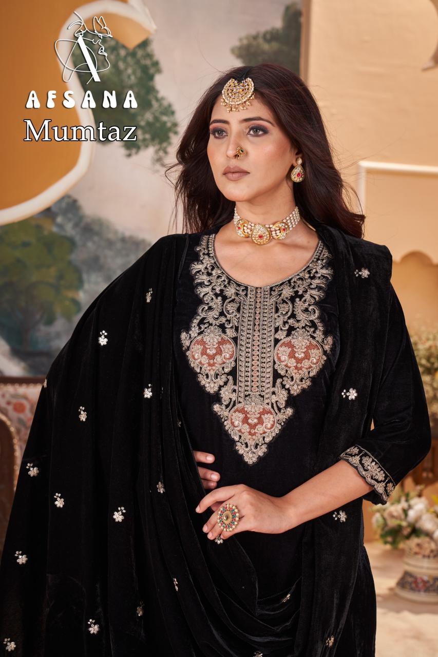 Afsana Mumtaz Velvet Embroidered Pakistani Suits wholesale catalog
