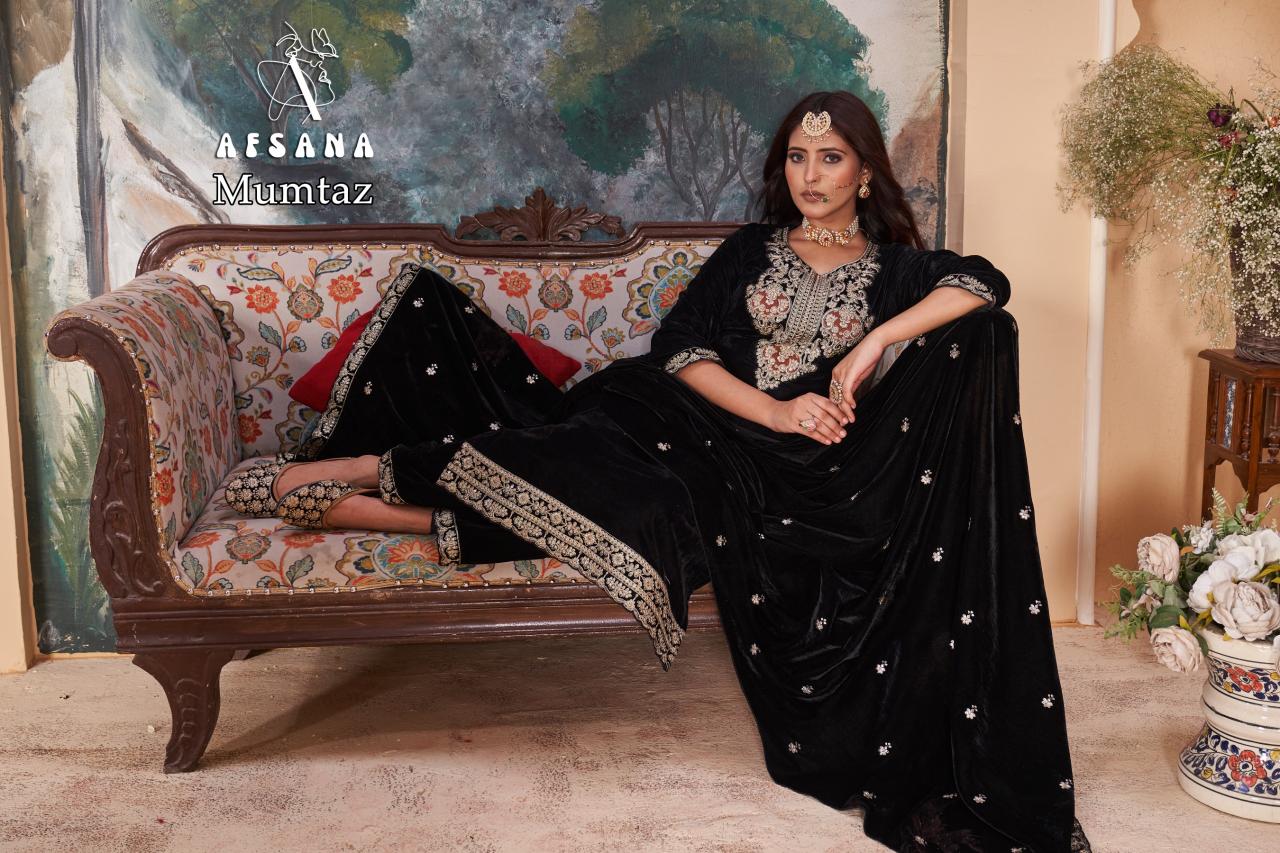 Afsana Mumtaz Velvet Embroidered Pakistani Suits wholesale catalog
