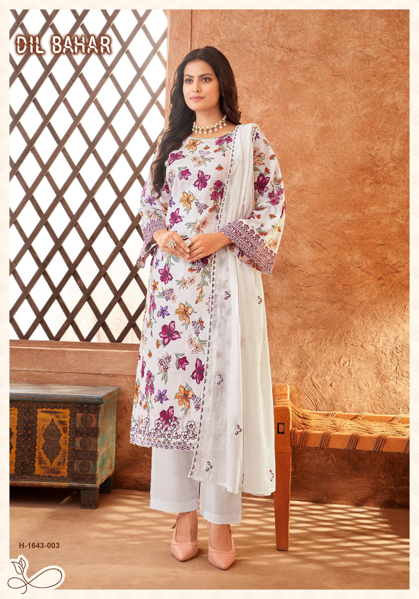 Alok Dil Bahar Embroidery Cotton Dress Material Wholesale Price in