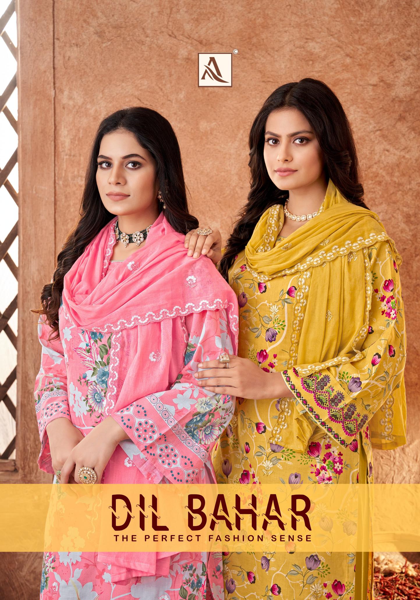 Alok Dil Bahar Embroidery Cotton Dress Material Wholesale Price in