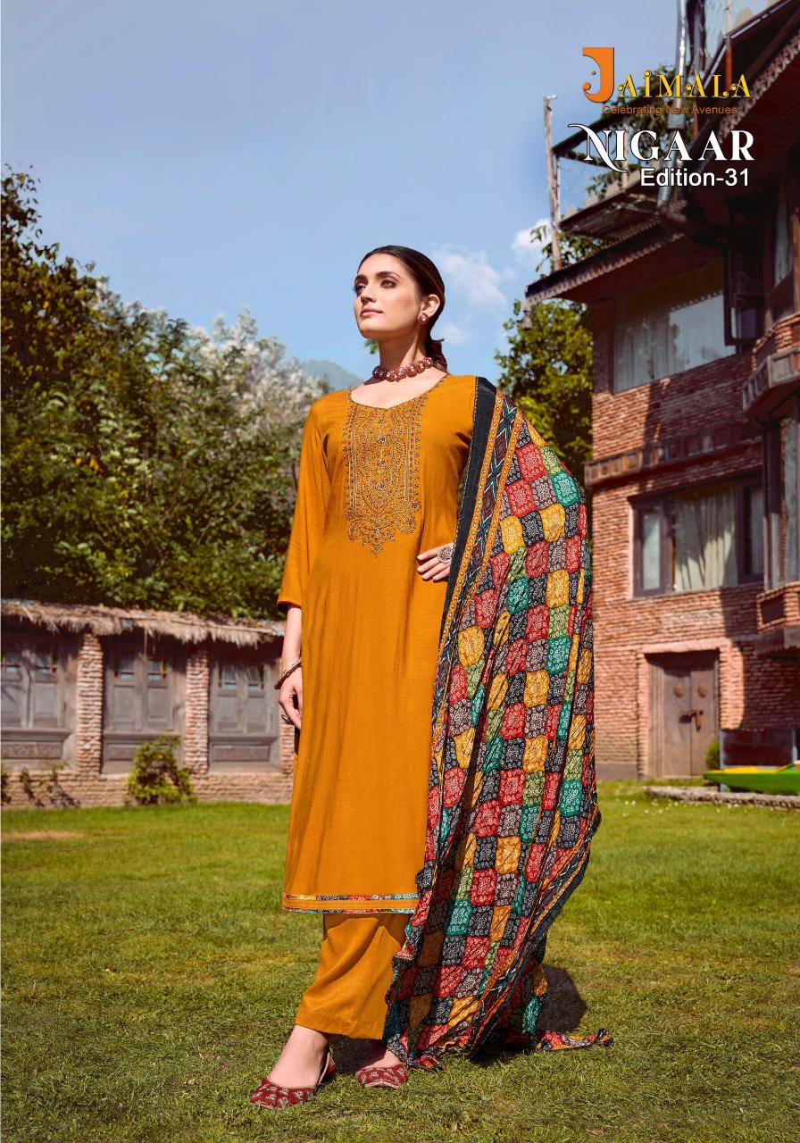 Alok Jaimala Nigaar Vol 31 Wholesale Dress Material Shops in Vijayawada
