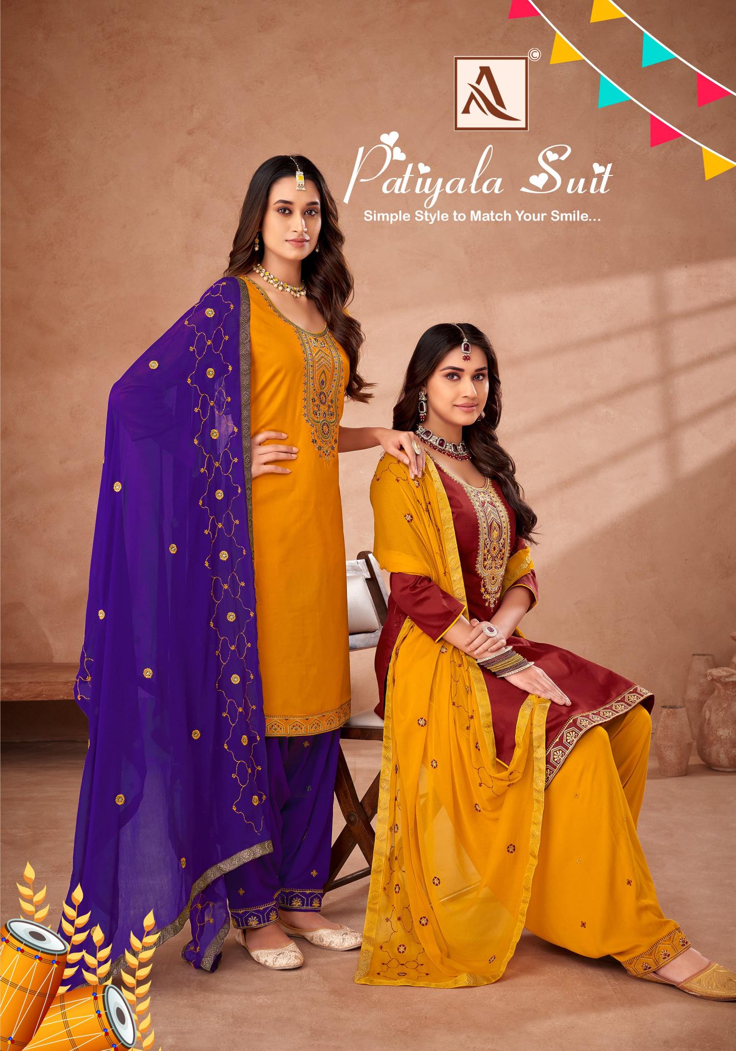 Alok Patiyala Suit wholesale bandhani dress material online