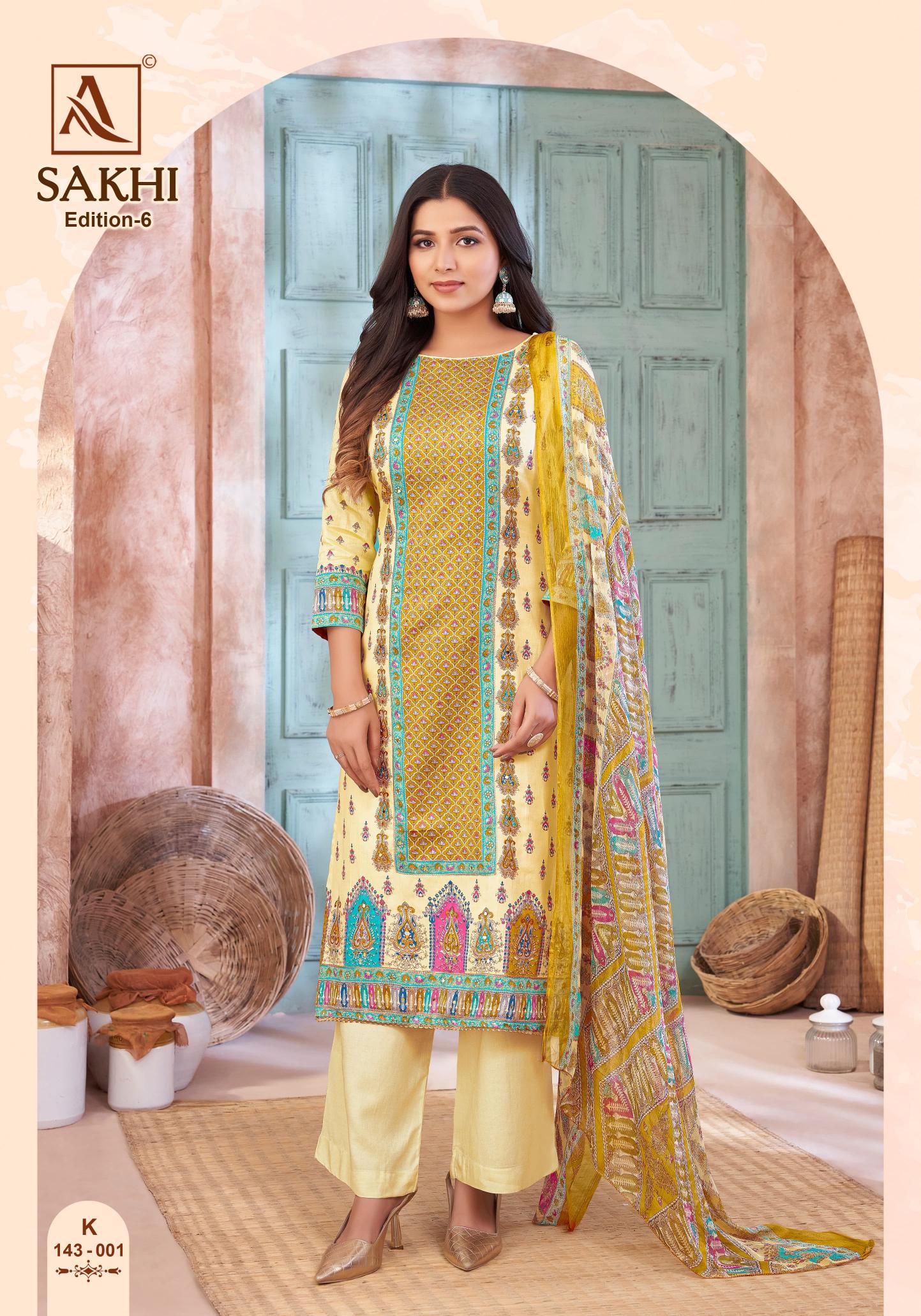 Alok Sakhi Vol 6 Dress Material Wholesale Catalogue