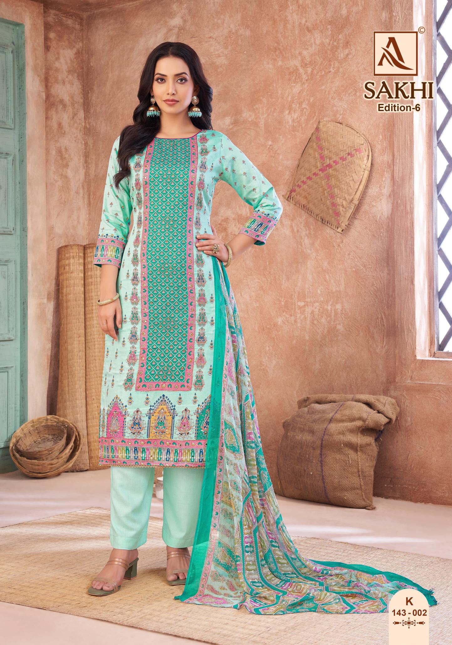 Alok Sakhi Vol 6 Dress Material Wholesale Catalogue