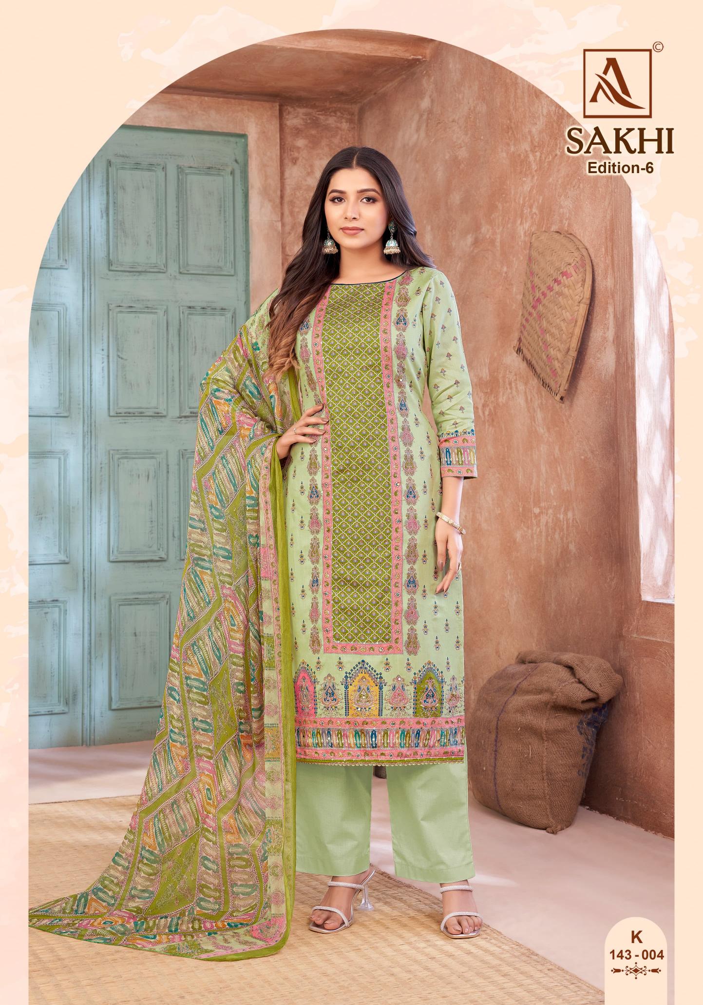 Alok Sakhi Vol 6 Dress Material Wholesale Catalogue