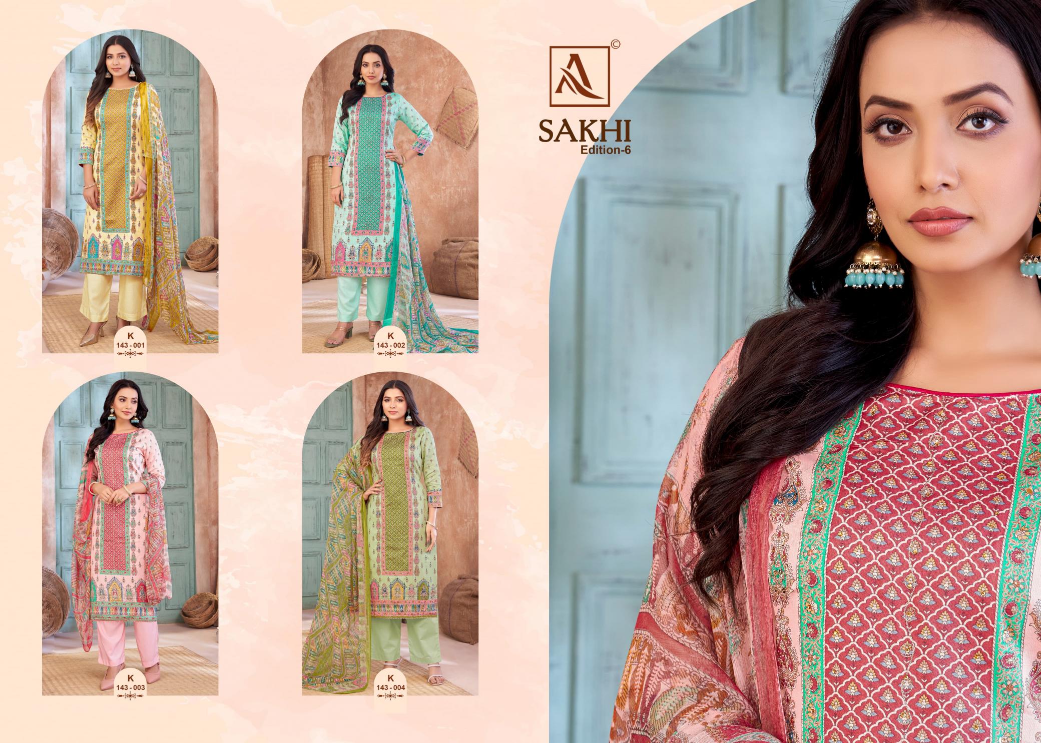 Alok Sakhi Vol 6 Dress Material Wholesale Catalogue