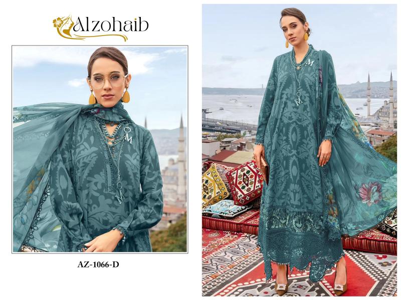 Alzohaib Az 1066 Cotton Dupatta Pakistani Suits Wholesale Catalog