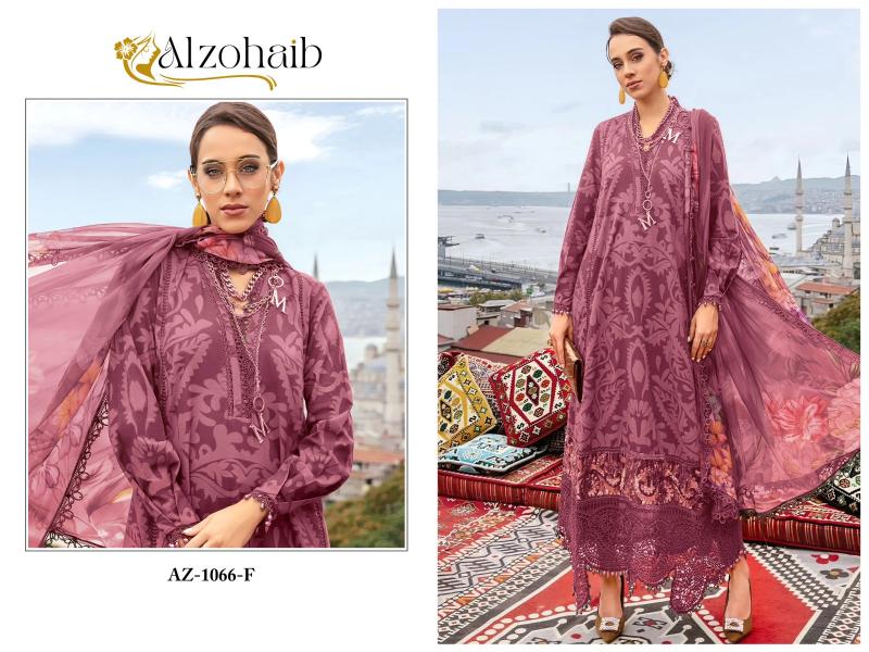Alzohaib Az 1066 Cotton Dupatta Pakistani Suits Wholesale Catalog