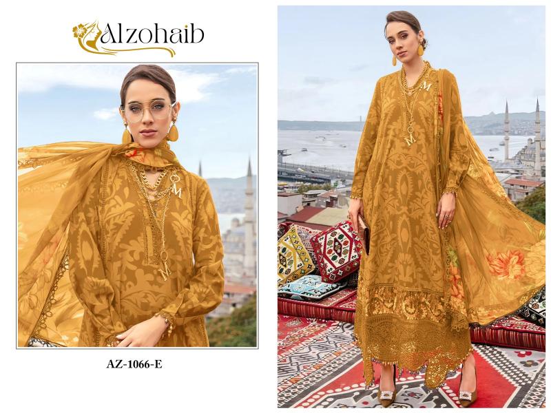 Alzohaib Az 1066 Cotton Dupatta Pakistani Suits Wholesale Catalog