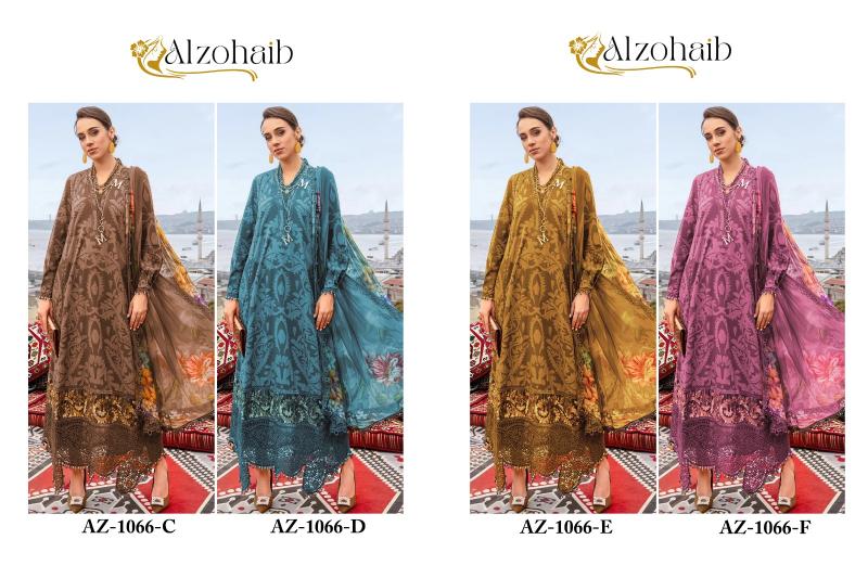 Alzohaib Az 1066 Cotton Dupatta Pakistani Suits Wholesale Catalog