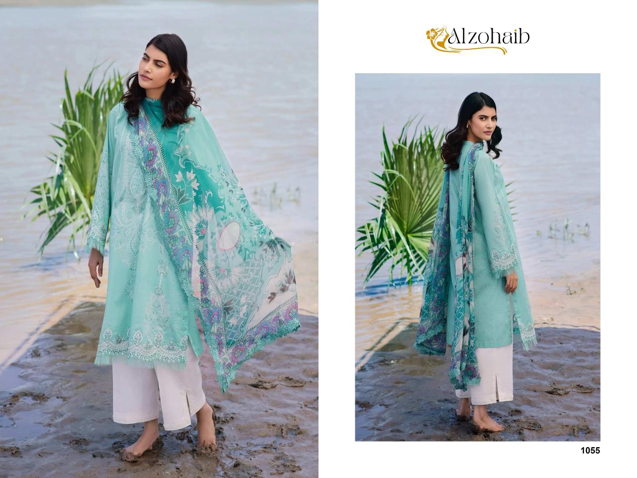 Alzohaib M Basics 2 Cotton Dupatta Pakistani Suits Wholesale Catalog
