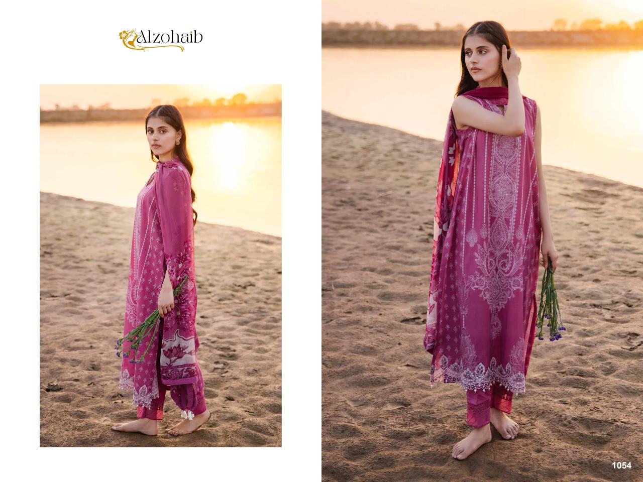 Alzohaib M Basics 2 Cotton Dupatta Pakistani Suits Wholesale Catalog