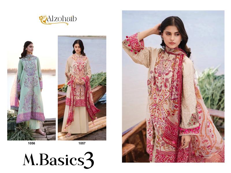 Alzohaib M Basics 3 Chiffon Dupatta Pakistani Suits Wholesale Catalog