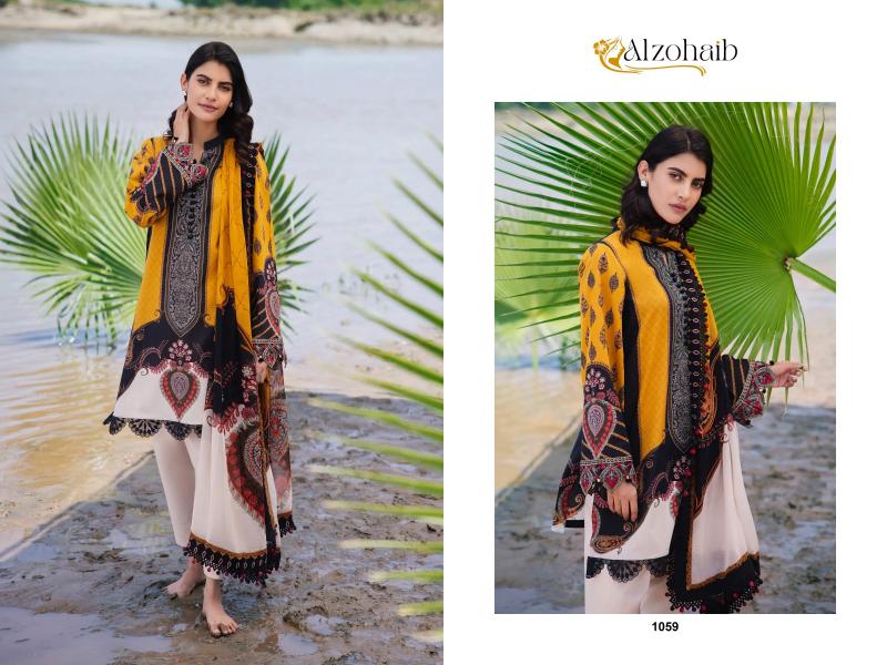 Alzohaib M Basics 4 Cotton Pakistani Suits Wholesale Catalog