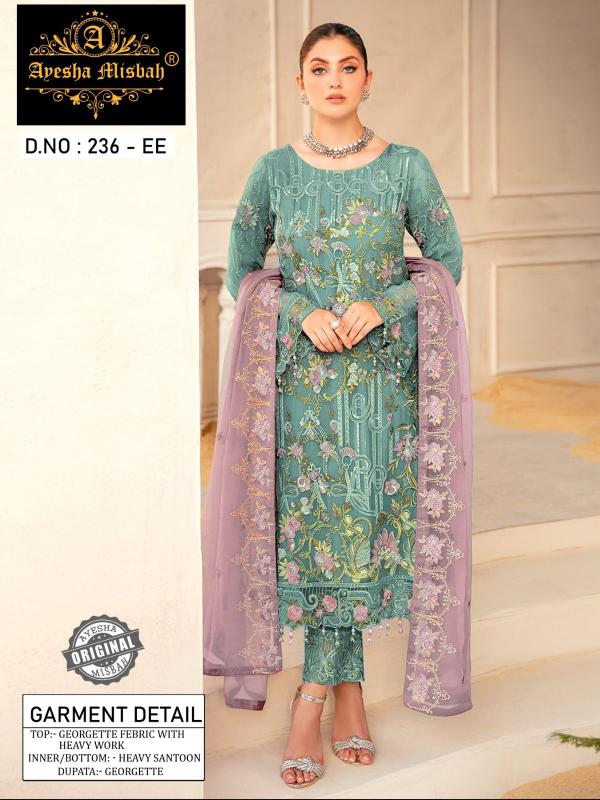 Ayesha Misbah 236 Georgette Pakistani Suit Wholesale Catalog