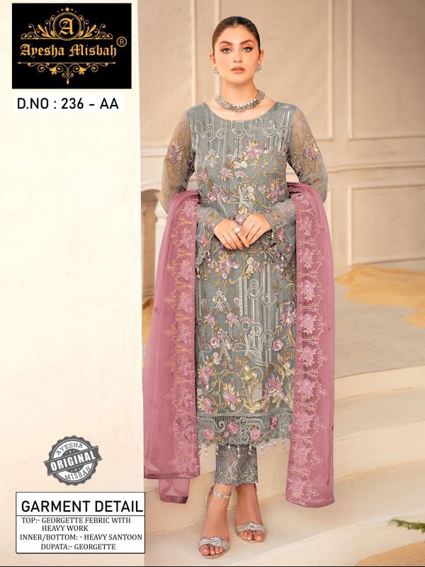 Ayesha Misbah 236 Georgette Pakistani Suit Wholesale Catalog