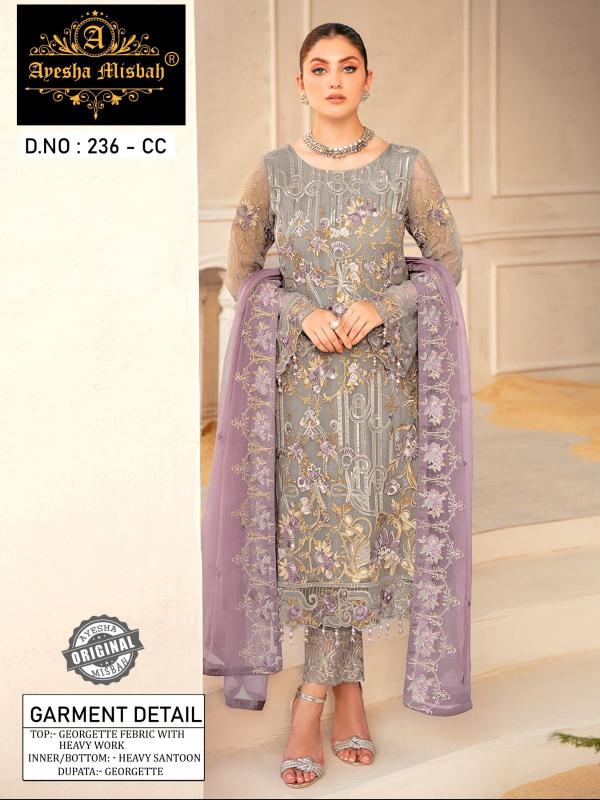 Ayesha Misbah 236 Georgette Pakistani Suit Wholesale Catalog
