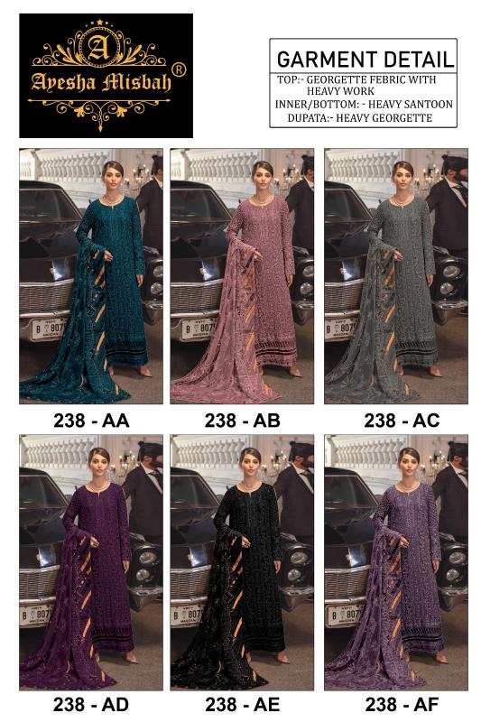 Ayesha Misbah 238 Georgette Pakistani Suits Wholesale Catalog