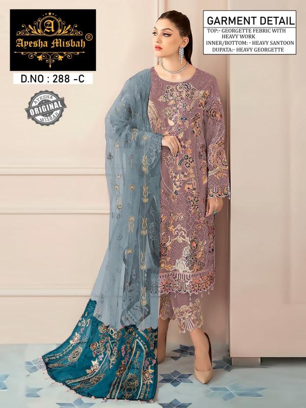Ayesha Misbah 288 Georgette Pakistani Suit Wholesale Catalog