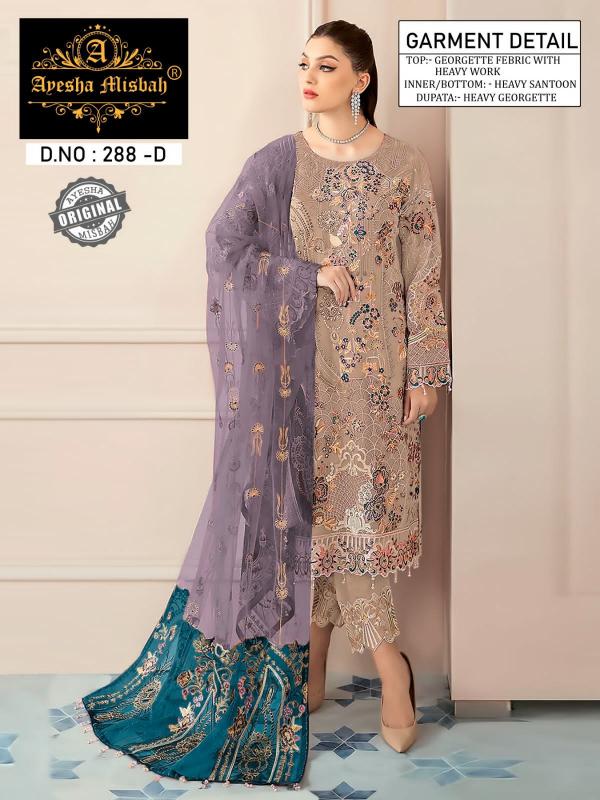 Ayesha Misbah 288 Georgette Pakistani Suit Wholesale Catalog