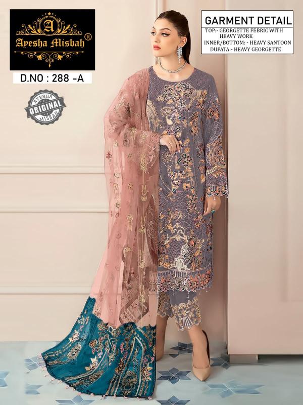 Ayesha Misbah 288 Georgette Pakistani Suit Wholesale Catalog