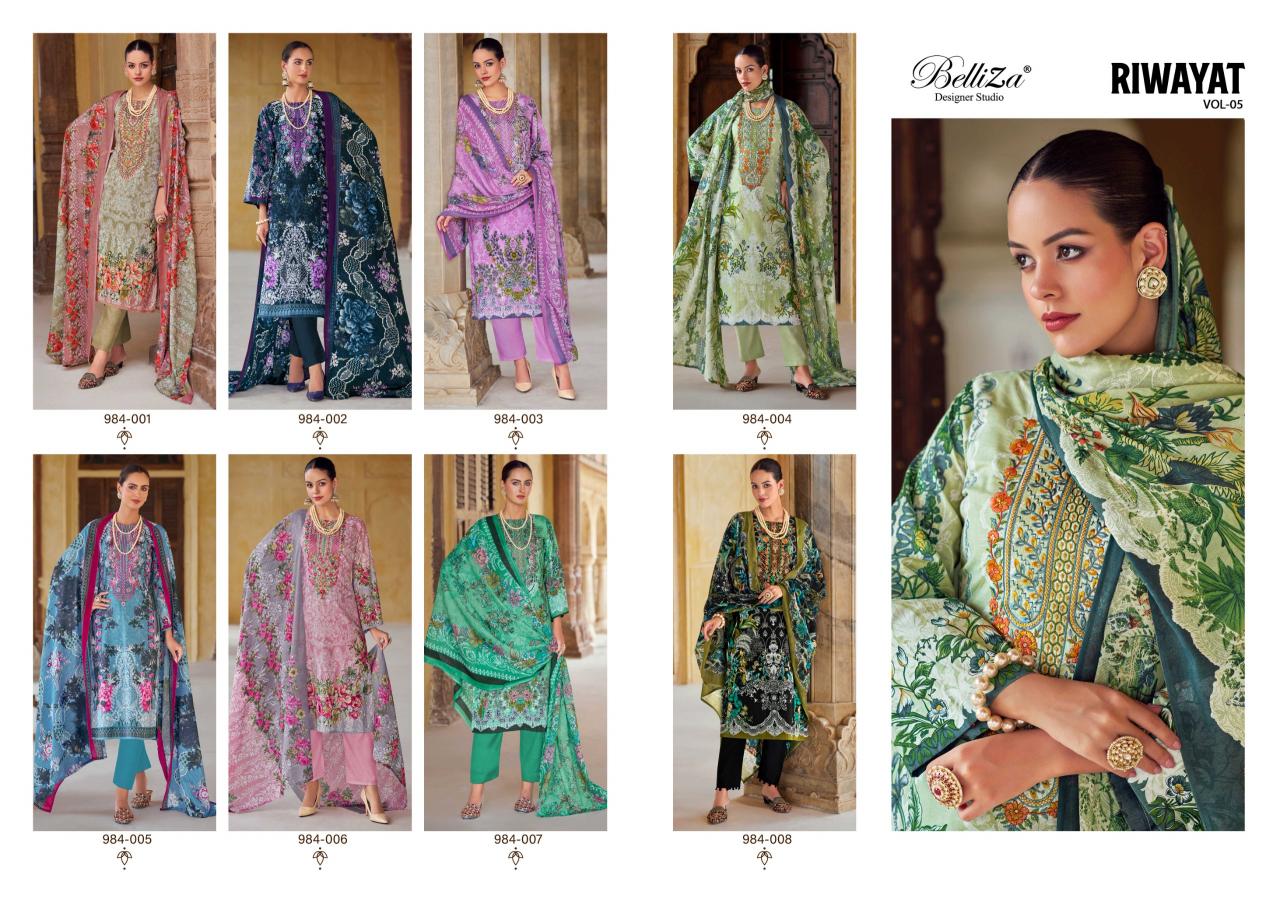 Belliza Riwayat Vol 5 Digital Printed pakistani dress material wholesale in india