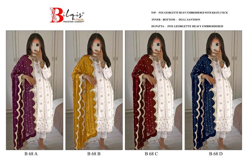 Bilqis B 68 A to D Bilqis B 68 A to D Pakistani Salwar Kameez
