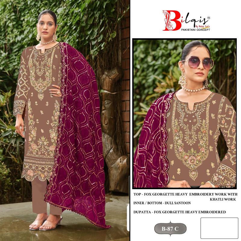 Bilqis B 88 A to D Pakistani Suits Wholesale Catalog